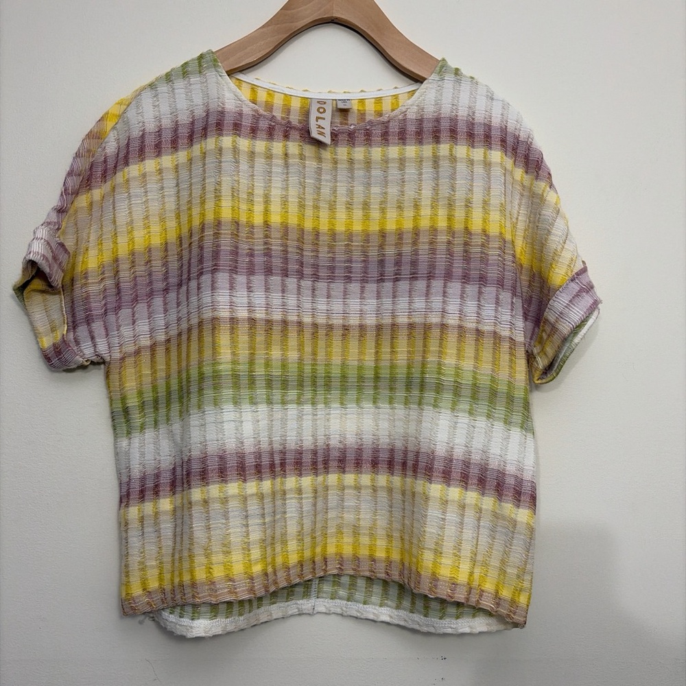 Dolan Multicolor Striped Short Sleeve Top